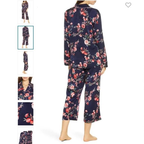 Nordstrom Floral Satin Pajama 2-Piece Set - Picture 3 of 6